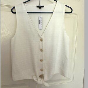 J. Crew Tie-Front Tank Ivory Sm NWT